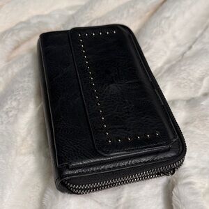 Studded Black Leather Wallet